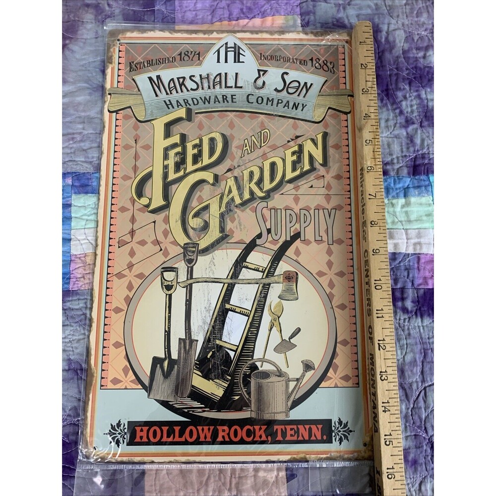 The Marshall & Son Hardware Company 16x10 Rustic Retro Metal Signs Garage Shed - Picture 2 of 3